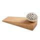 2 Pieces Cream And Black Etched Ceramic Wooden Door Stopper